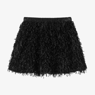 Shop The Tiny Universe Girls Black Faux Feather Skirt