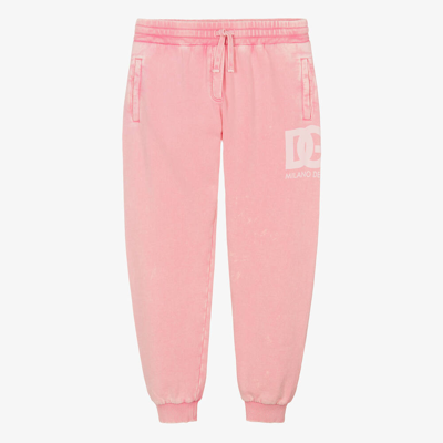 Shop Dolce & Gabbana Teen Girls Washed Pink Cotton Joggers