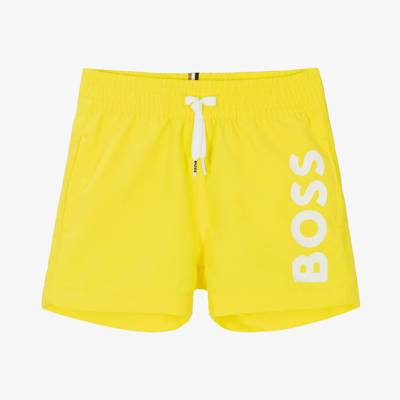Shop Hugo Boss Boss Baby Boys Yellow Swim Shorts