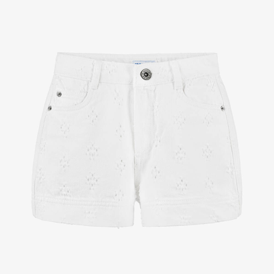 Shop Mayoral Girls White Denim Shorts