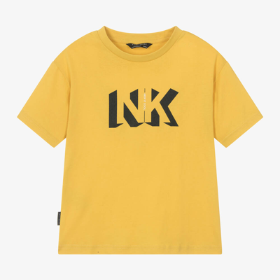Shop Mayoral Nukutavake Boys Yellow Cotton T-shirt