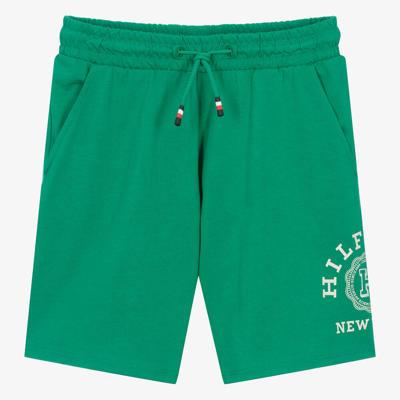 Shop Tommy Hilfiger Teen Boys Green Cotton Jersey Shorts