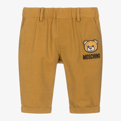 Shop Moschino Baby Boys Brown Cotton Teddy Bear Trousers