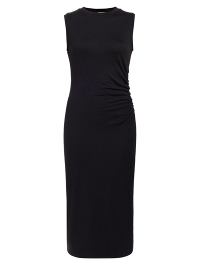 Shop Vince Women's Stretch Jersey Sleeveless Midi-dress In Black