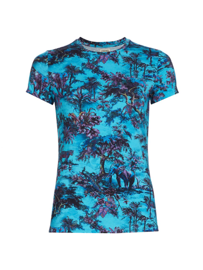 Shop L Agence Women's Ressi Jungle Toilé T-shirt In Blu Multi Jungle Toile