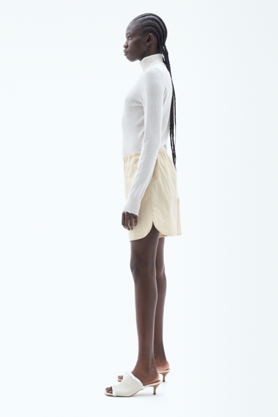 Filippa K Striped Drawstring Shorts In Yellow