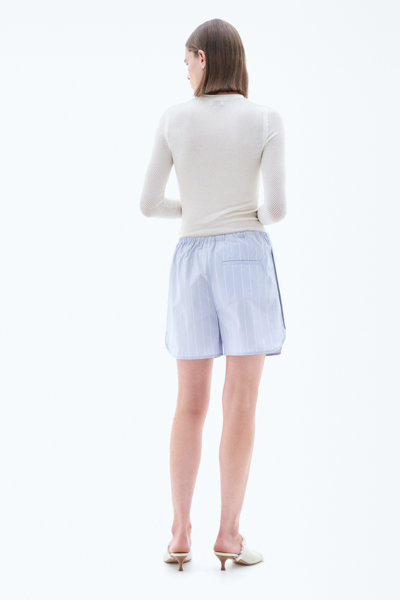 Filippa K Striped Drawstring Shorts In Blue