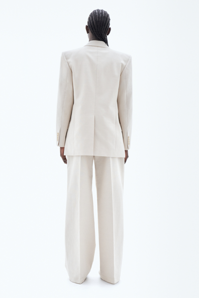 Filippa K Double Breasted Cotton Linen Blazer In White
