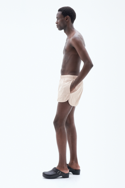 Filippa K Striped Swim Shorts In Beige