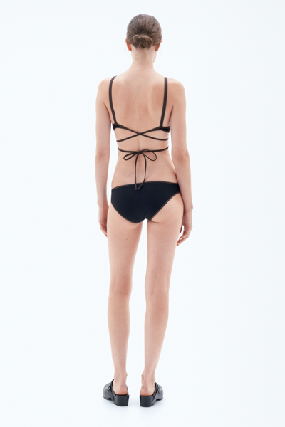 Shop Filippa K Contrast Triangle Swim Top In Black