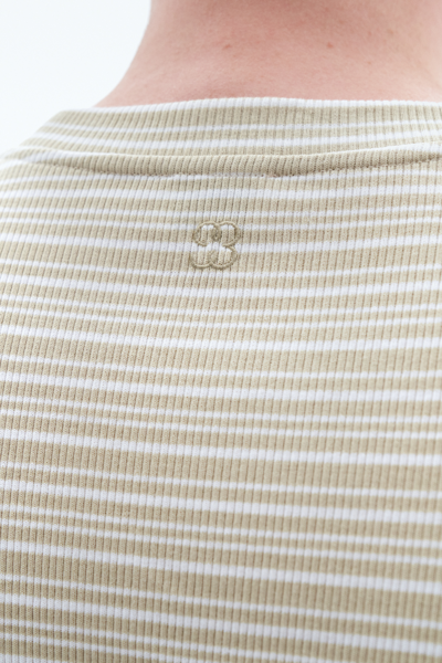 Filippa K Striped Rib Tee In White