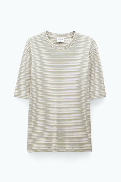 Filippa K Striped Rib Tee In White