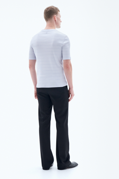 Filippa K Striped Rib Tee In Blue