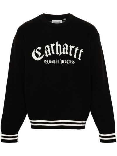 Shop Carhartt Logo Nylon Sweater In Black