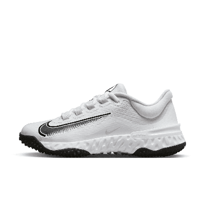 Shop Nike Women's Alpha Huarache Elite 4 Turf Softball Shoes In White