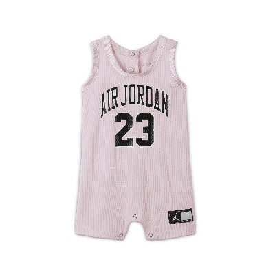 Shop Jordan Baby (12-24m) Jersey Romper In Pink
