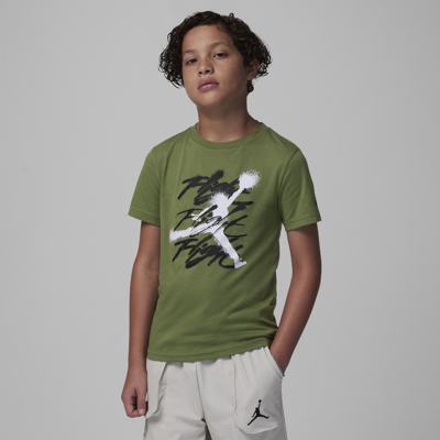Shop Jordan Jumpman Flight Sprayed Tee Big Kids T-shirt In Brown