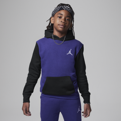 Shop Jordan Mj Essentials Big Kids' Pullover Hoodie In Purple