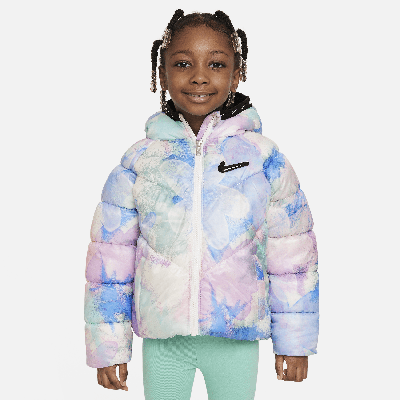 Shop Nike Swoosh Chevron Puffer Jacket Toddler Jacket In Multicolor