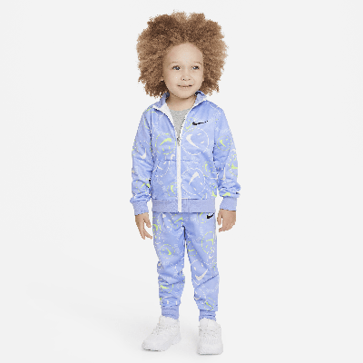 Shop Nike Smiley Swoosh Printed Tricot Set Toddler Tracksuit In Purple