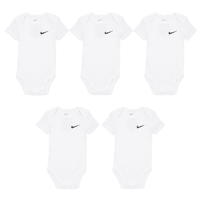 Shop Nike Essentials Baby (0-9m) 5-pack Bodysuit Set In White