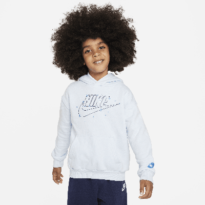 Shop Nike Sportswear Shine Fleece Pullover Hoodie Little Kids Hoodie In Blue