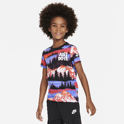 Shop Nike Snowscape Printed Tee Little Kids T-shirt In Purple