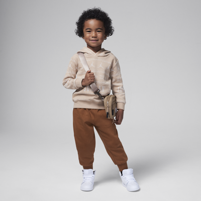 Shop Jordan Mj Holiday Pullover Set Toddler 2-piece Hoodie Set In Brown