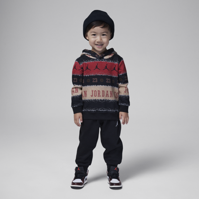 Shop Jordan Mj Holiday Pullover Set Toddler 2-piece Hoodie Set In Black