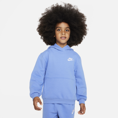 Shop Nike Sportswear Club Fleece Little Kids' Pullover Hoodie In Blue