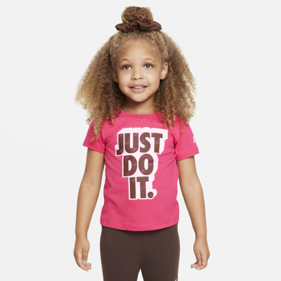 Shop Nike Relaxed Tee And Scrunchie Set Toddler 2-piece Set In Pink