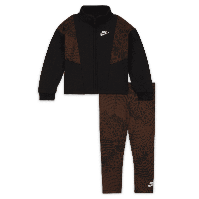 Shop Nike "home Swoosh Home" Track Set Baby Tracksuit In Brown