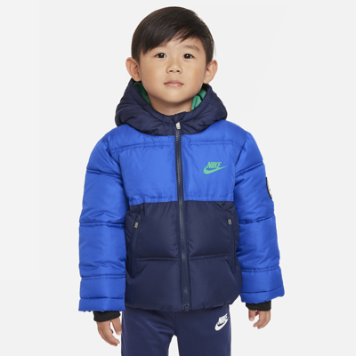 Shop Nike Colorblock Puffer Toddler Jacket In Blue