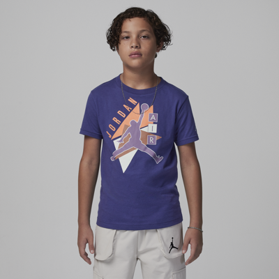 Shop Jordan Air Retro Tee Big Kids T-shirt In Purple