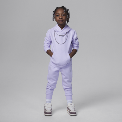 Shop Jordan Mj Essentials Fleece Pullover Set Toddler 2-piece Hoodie Set In Purple