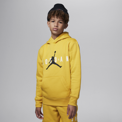 Shop Jordan Big Kids' Pullover Hoodie In Yellow