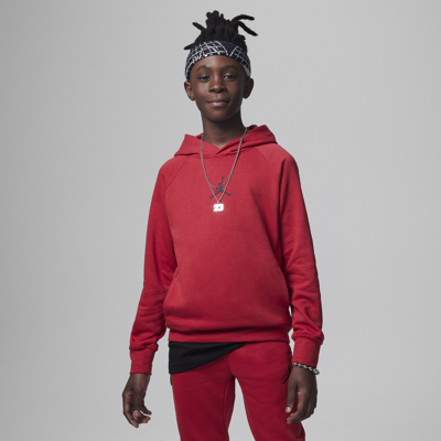 Shop Jordan Sport Crossover Pullover Big Kids Dri-fit Hoodie In Red