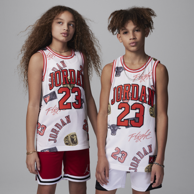 Shop Jordan 23 Big Kids' Printed Jersey In Grey