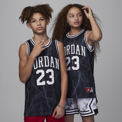 Shop Jordan 23 Big Kids' Printed Jersey In Black
