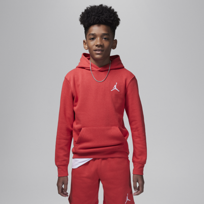 Shop Jordan Mj Essentials Big Kids' Pullover Hoodie In Red