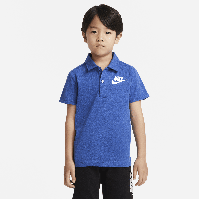Shop Nike Dri-fit Little Kids' Polo Top In Blue