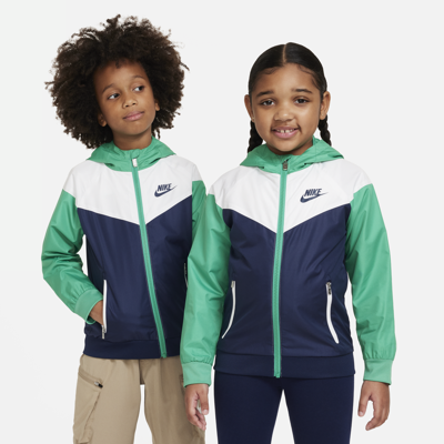 Shop Nike Sportswear Windrunner Little Kids' Full-zip Jacket In Green