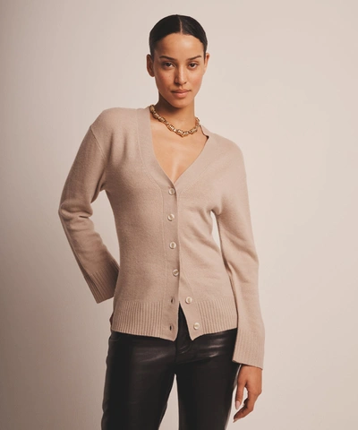 Shop Naadam Signature Cashmere Fitted Cardigan In Shell