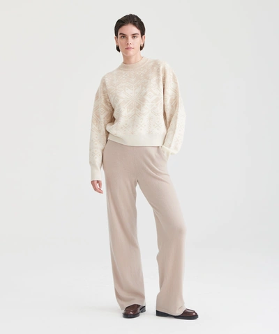 Naadam Cashmere Paperbag Wide Leg Pants In Shell