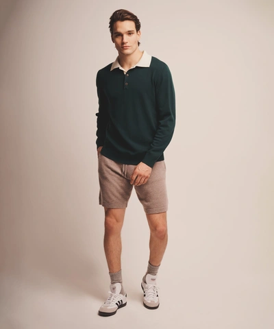 Shop Naadam Signature Cashmere Rugby Polo In Forest Green