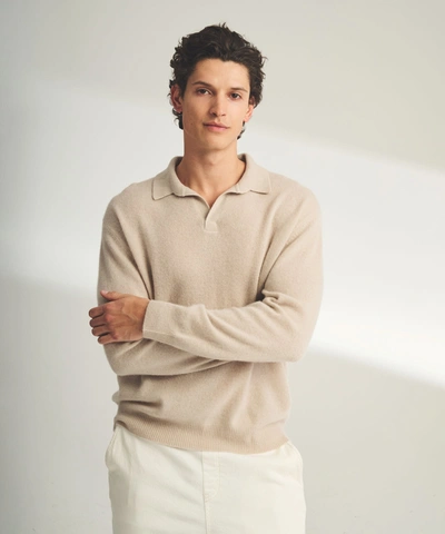 Shop Naadam Lightweight Cashmere Relaxed Polo In Shell
