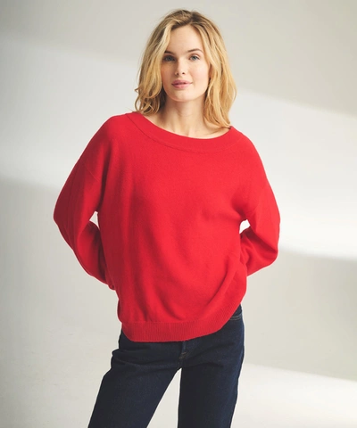 Shop Naadam Lightweight Reversible Cashmere Wide Neck Sweater In Firecracker Red