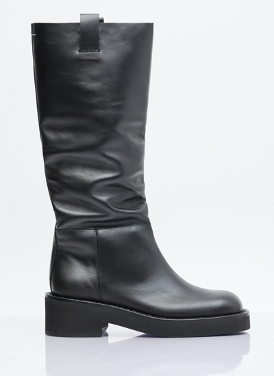 Shop Mm6 Maison Margiela Knee-high Boots In Black