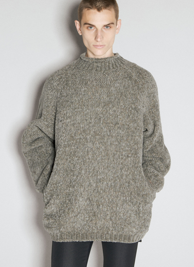 Shop Undercover High Neck Sweater In Grey