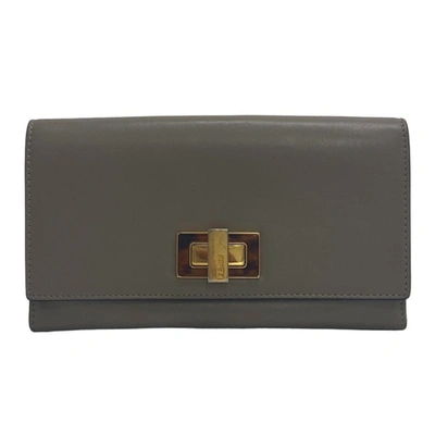 Shop Fendi Grey Leather Wallet  ()